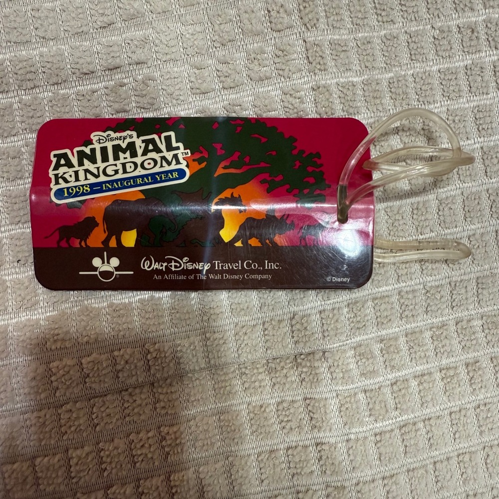 Vintage Disney Animal Kingdom 1998 Inaugural Year Luggage Tag Walt Disney Travel